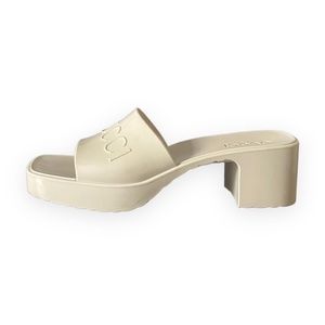 Gucci White Rubber Mules